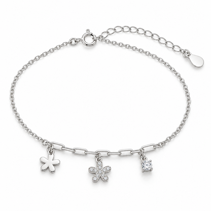 Daisy Charm Silver Bracelet