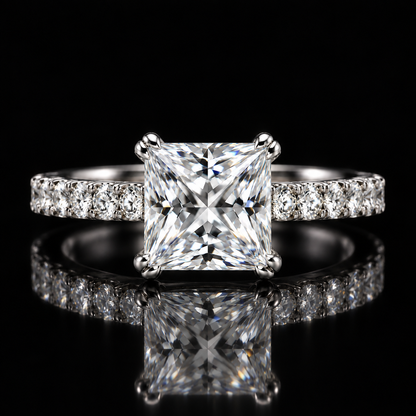 Princess-Cut Silver Ring