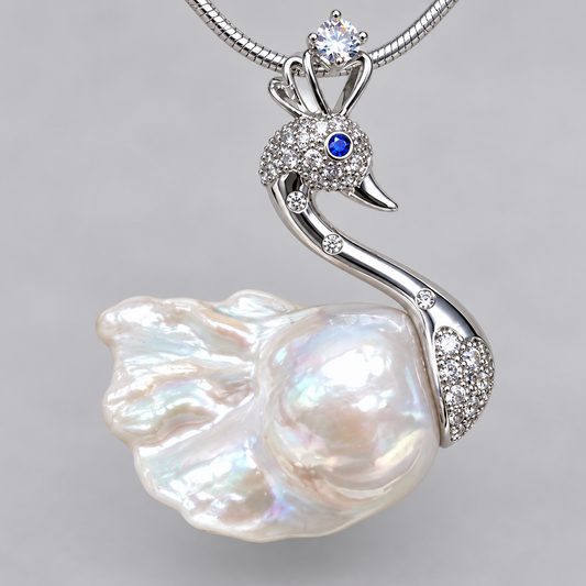 Royal Crown Swan Baroque Pearl Necklace