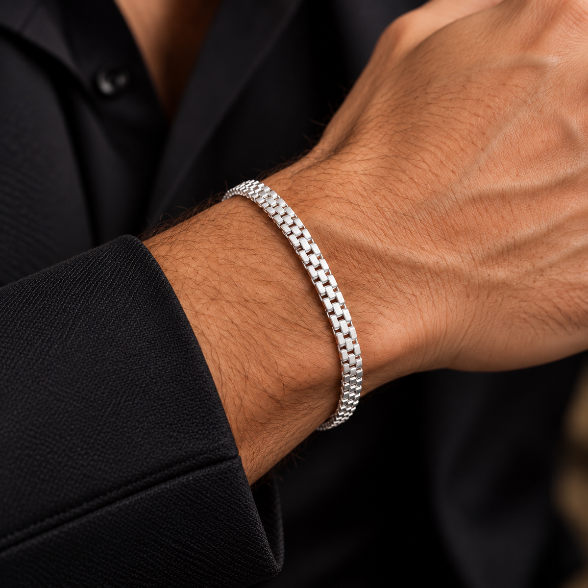 Men’s Silver Cavryn Signature Link Bracelet
