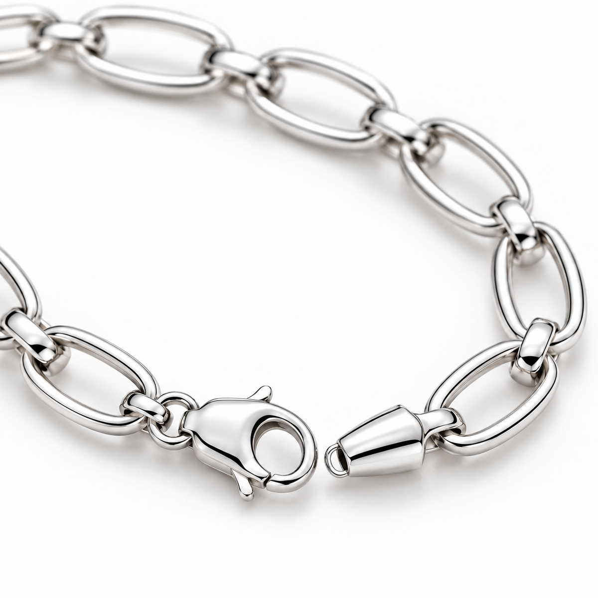 Men’s silver Oval Link Bracelet