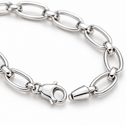 Men’s silver Oval Link Bracelet