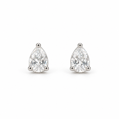 Silver Teardrop Stud Earrings