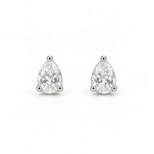 Silver Teardrop Stud Earrings