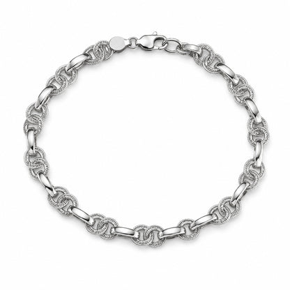 Men’s 925 Sterling Silver Textured Link Bracelet