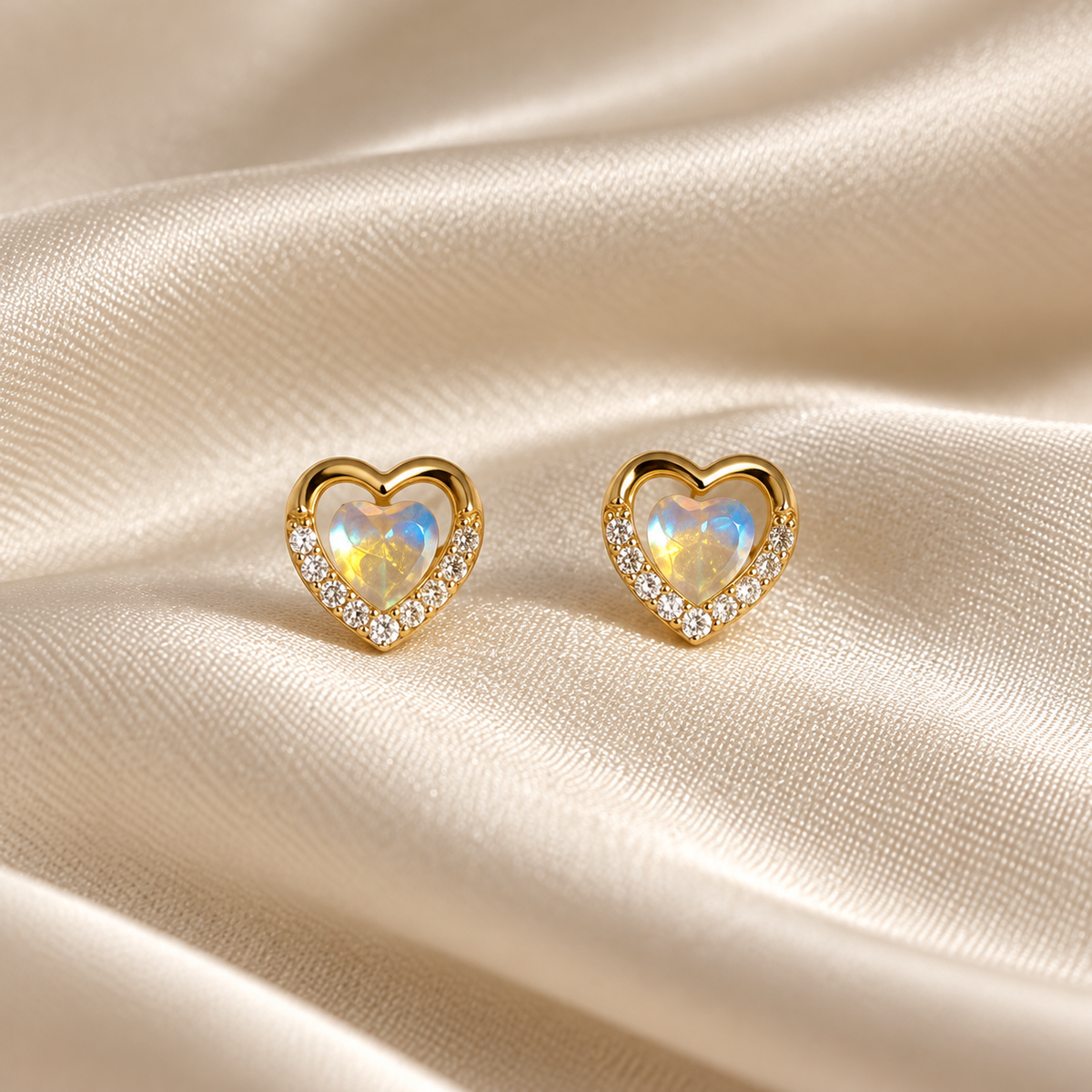 Aurora Heart Stud Earrings