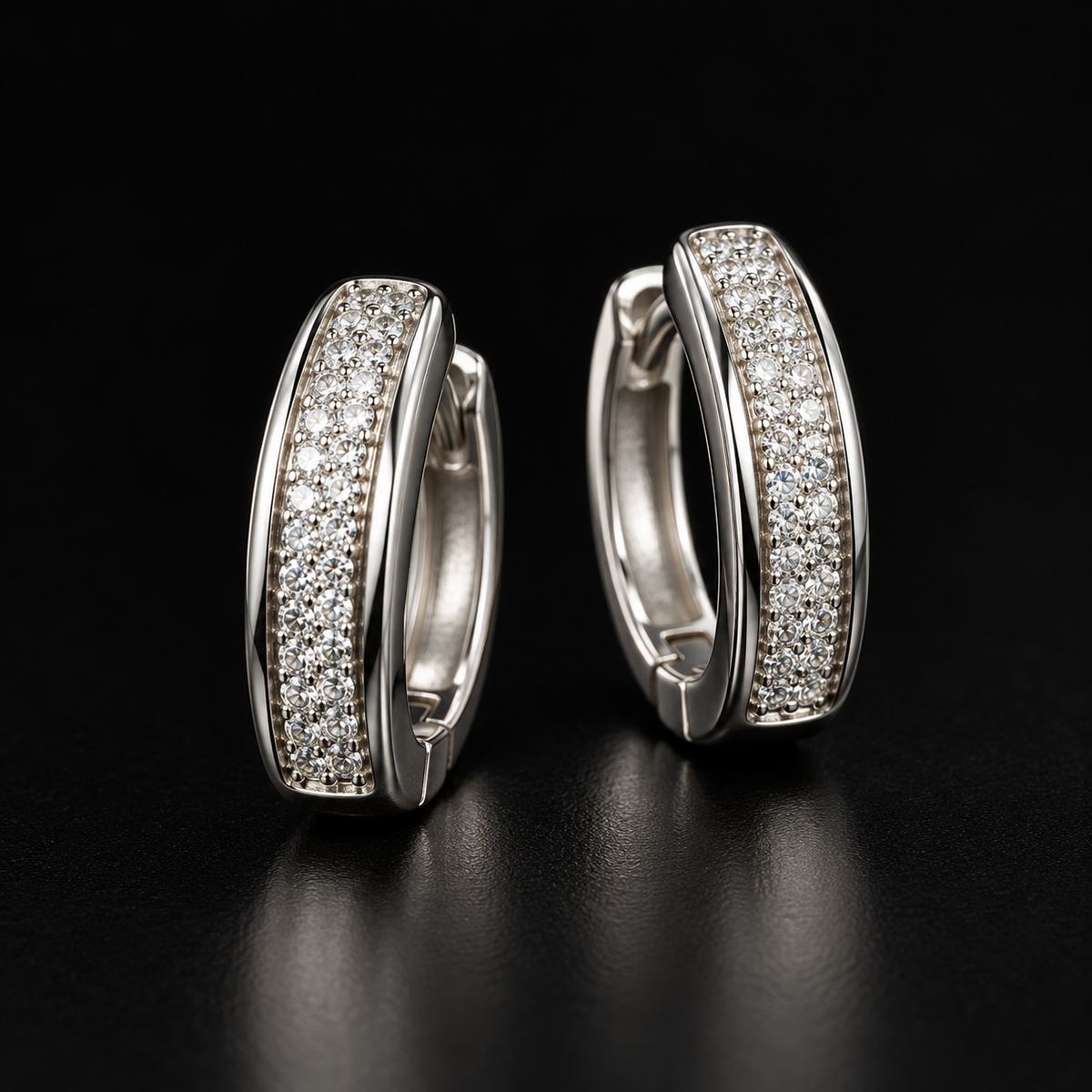 Pavé Huggie Hoop Earring