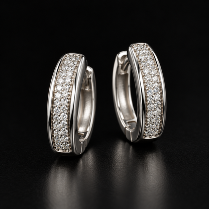 Pavé Huggie Hoop Earring