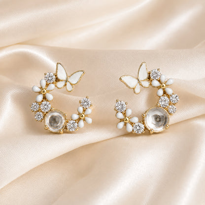 925 Sterling Silver Butterfly Garden Earrings