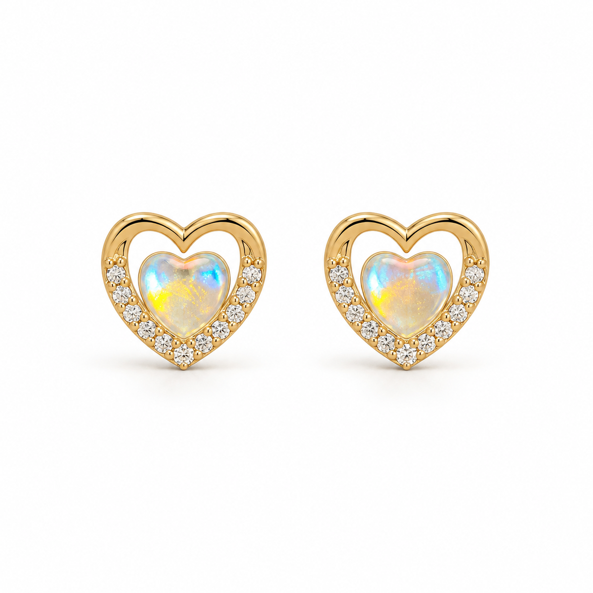 Aurora Heart Stud Earrings