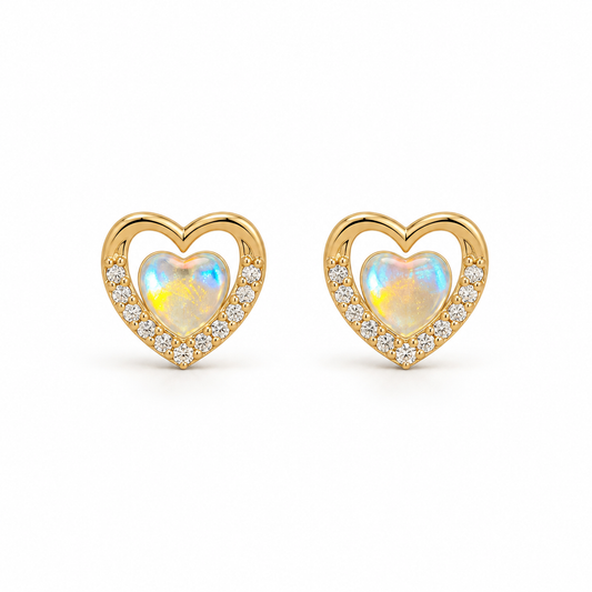 Aurora Heart Stud Earrings