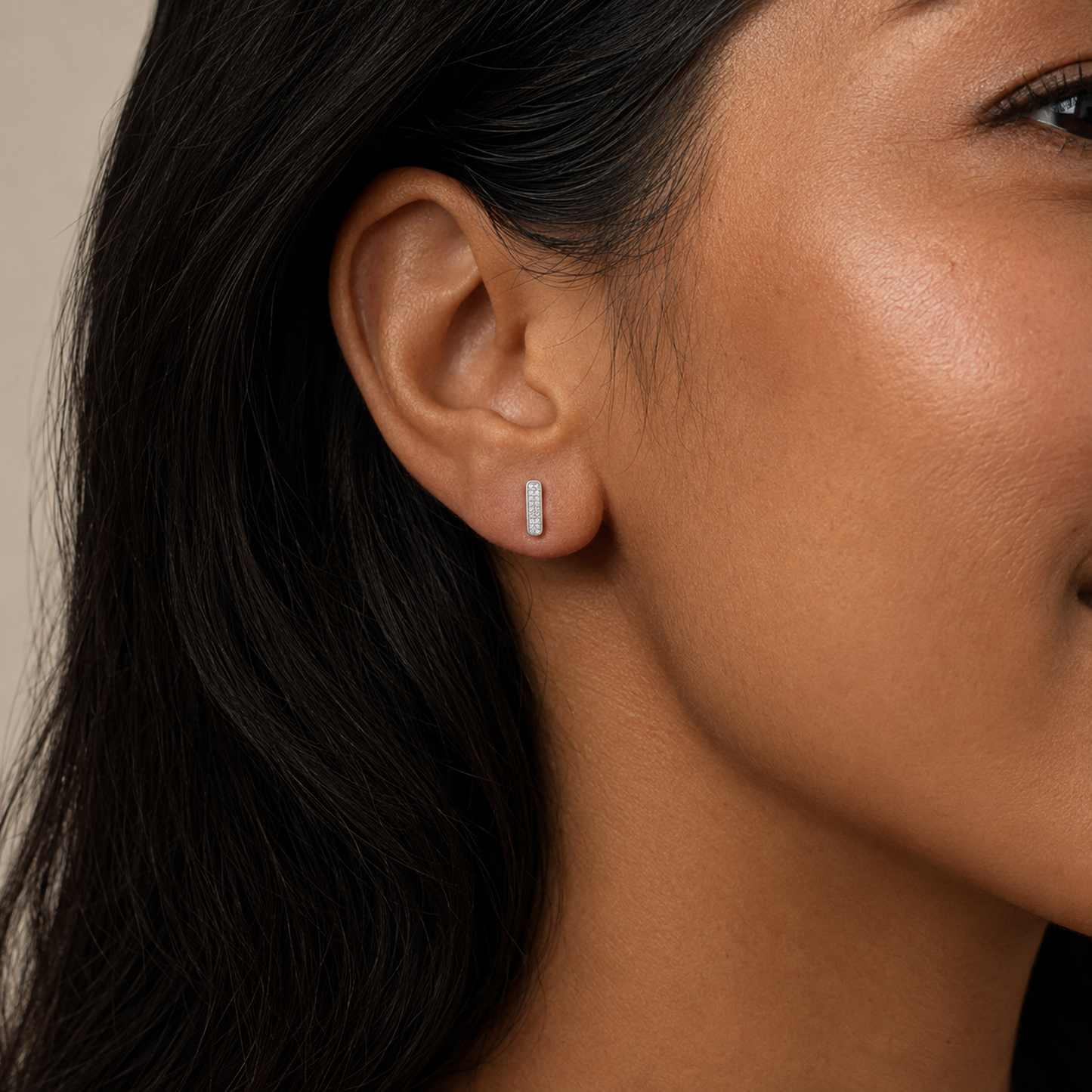 Pavé Bar Stud Earrings