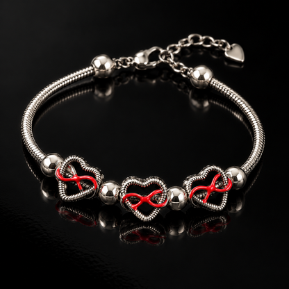 Red Infinity Heart Bracelet