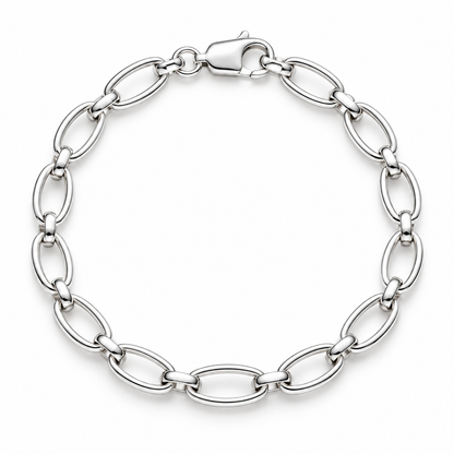 Men’s silver Oval Link Bracelet