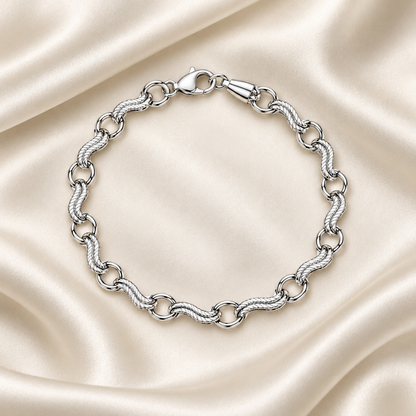Silver Rope Link Bracelet