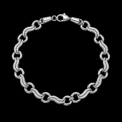 Silver Rope Link Bracelet