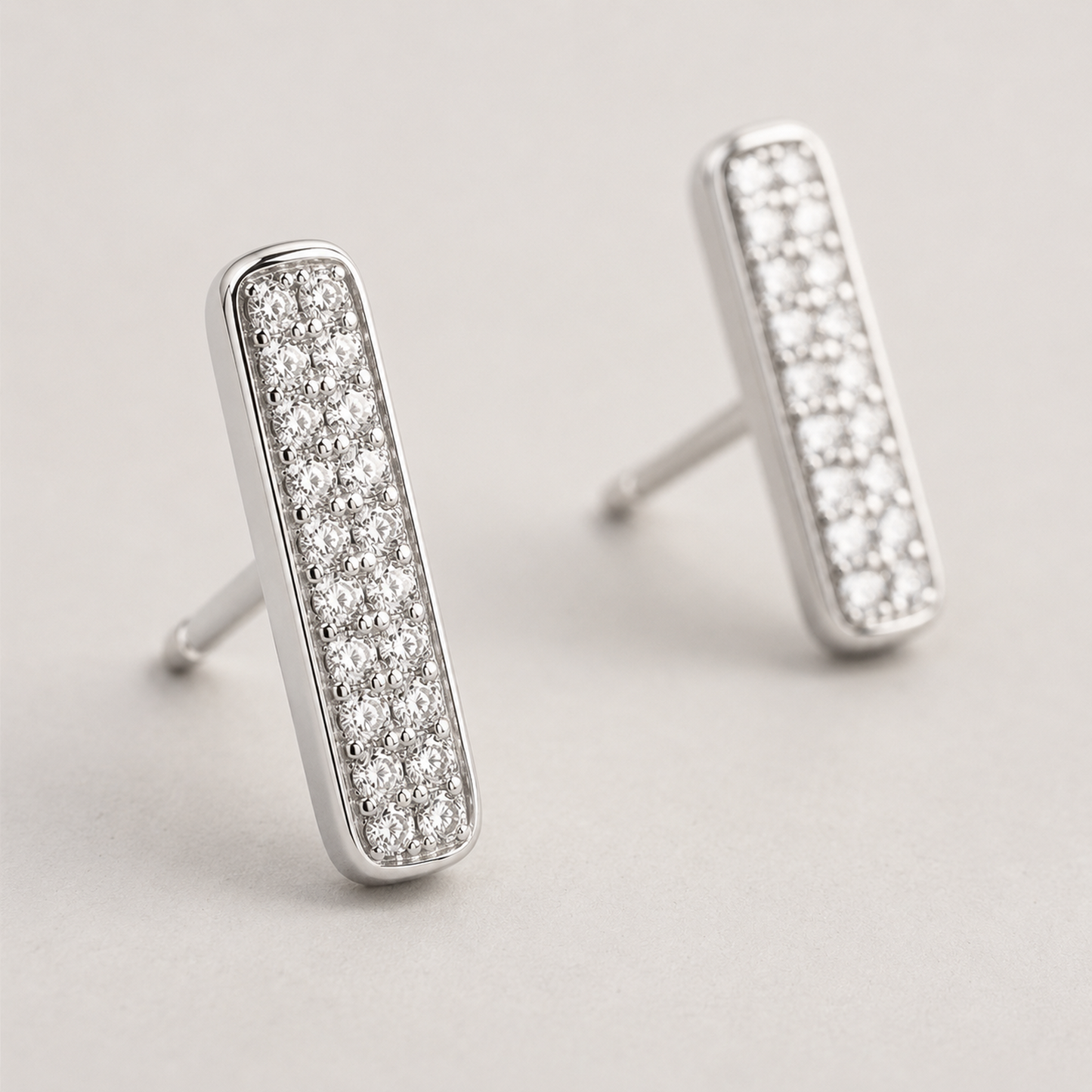 Pavé Bar Stud Earrings