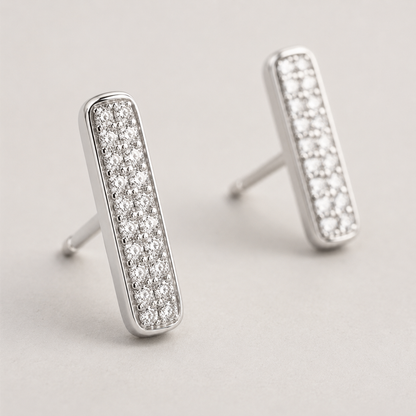 Pavé Bar Stud Earrings