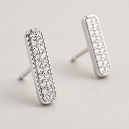 Pavé Bar Stud Earrings
