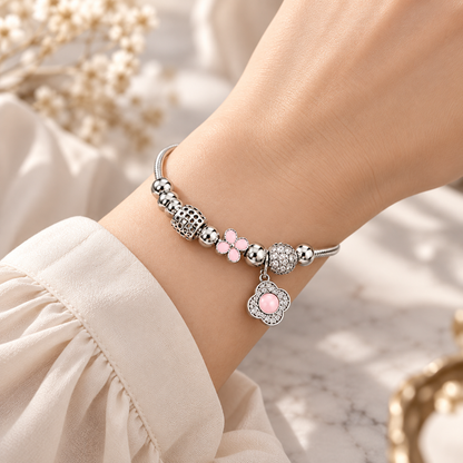 Silver Blossom Charm Bracelet