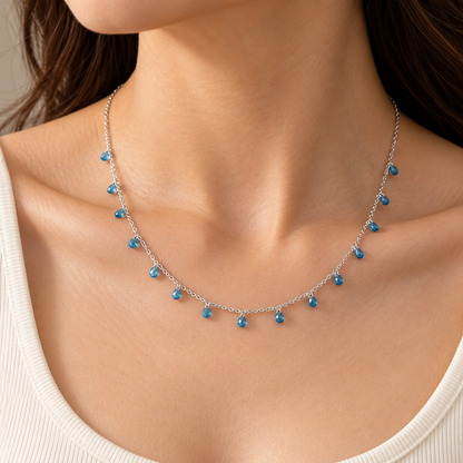 Blue Teardrop Necklace