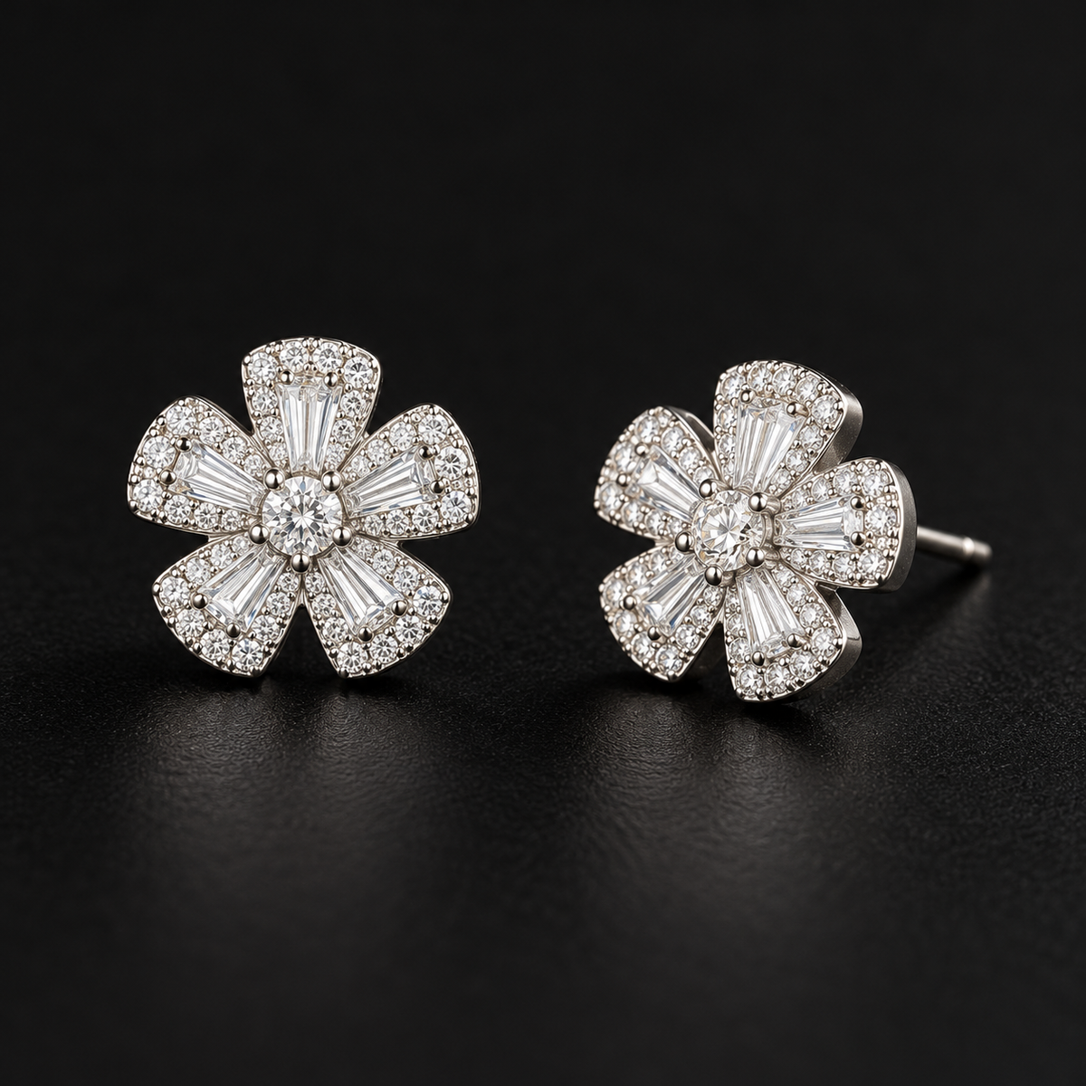 Radiant Blossom Stud Earrings