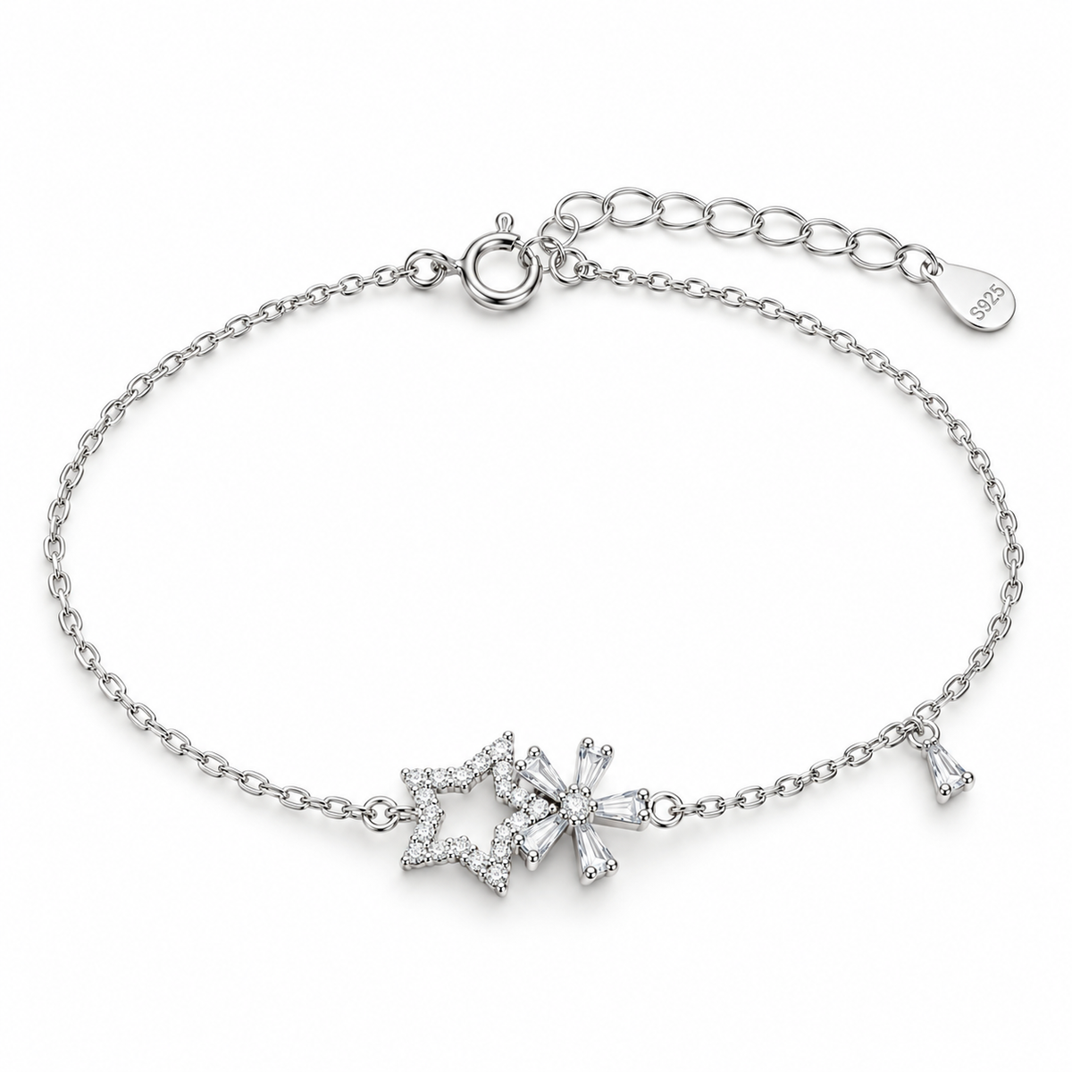 Starlight Bloom Silver Bracelet