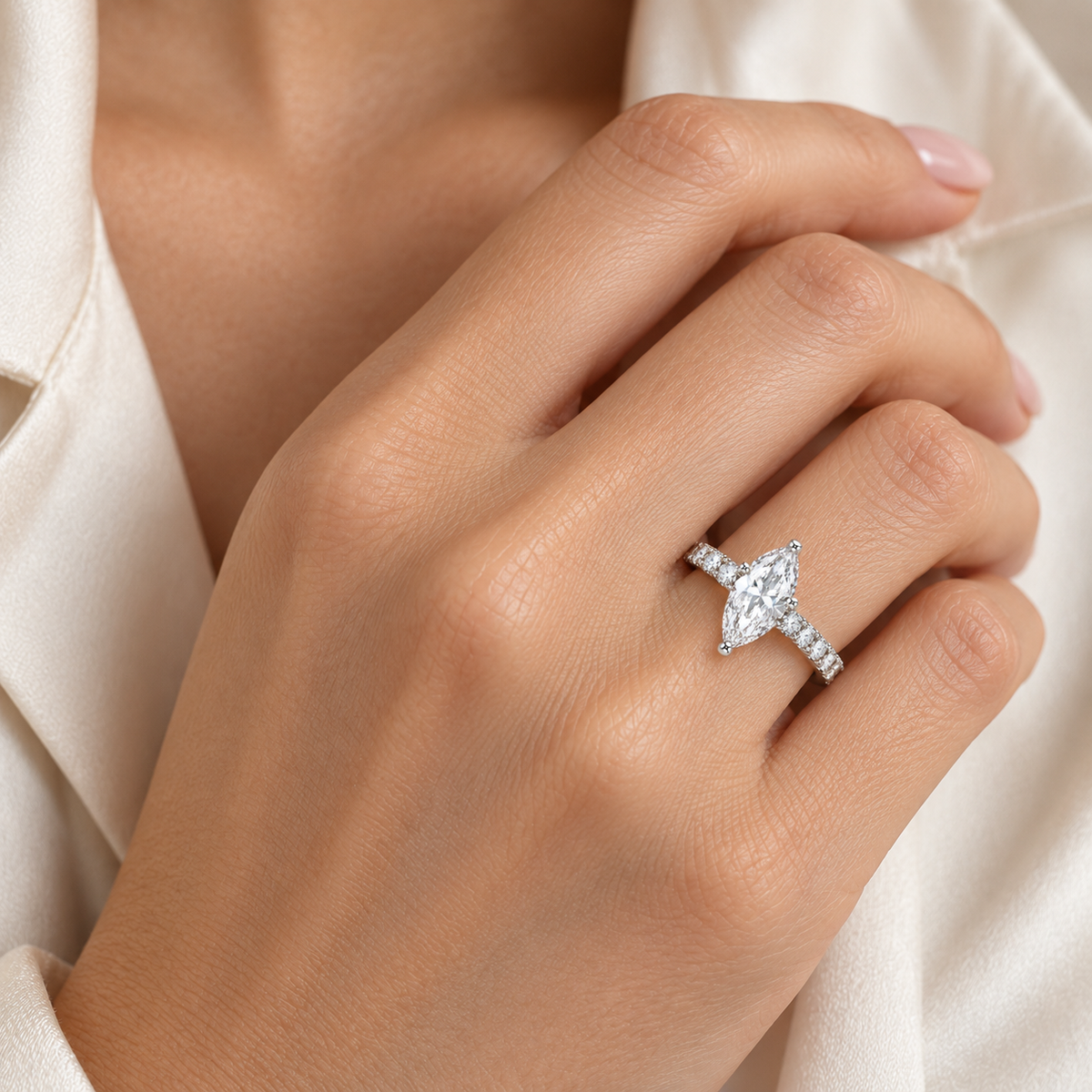 Marquise Cut Stone Ring