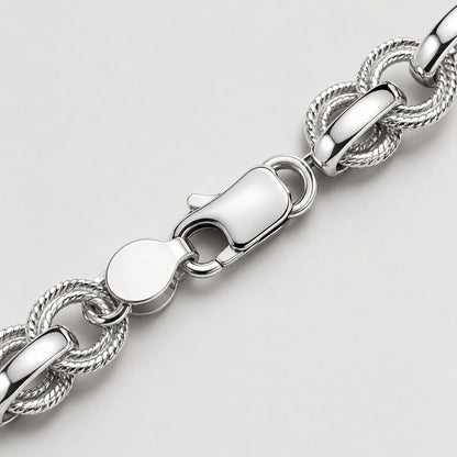 Men’s 925 Sterling Silver Textured Link Bracelet