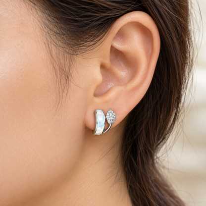 Pearlescent Leaf Earrings