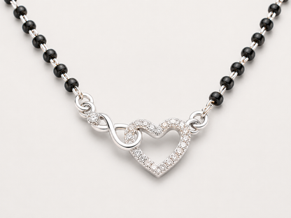 925 Sterling Silver Infinity Heart Mangalsutra