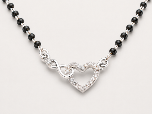 925 Sterling Silver Infinity Heart Mangalsutra