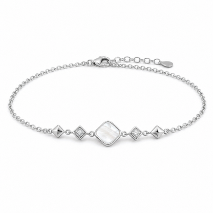 Mother-of-Pearl Geometric Sterling Silver Bracelet