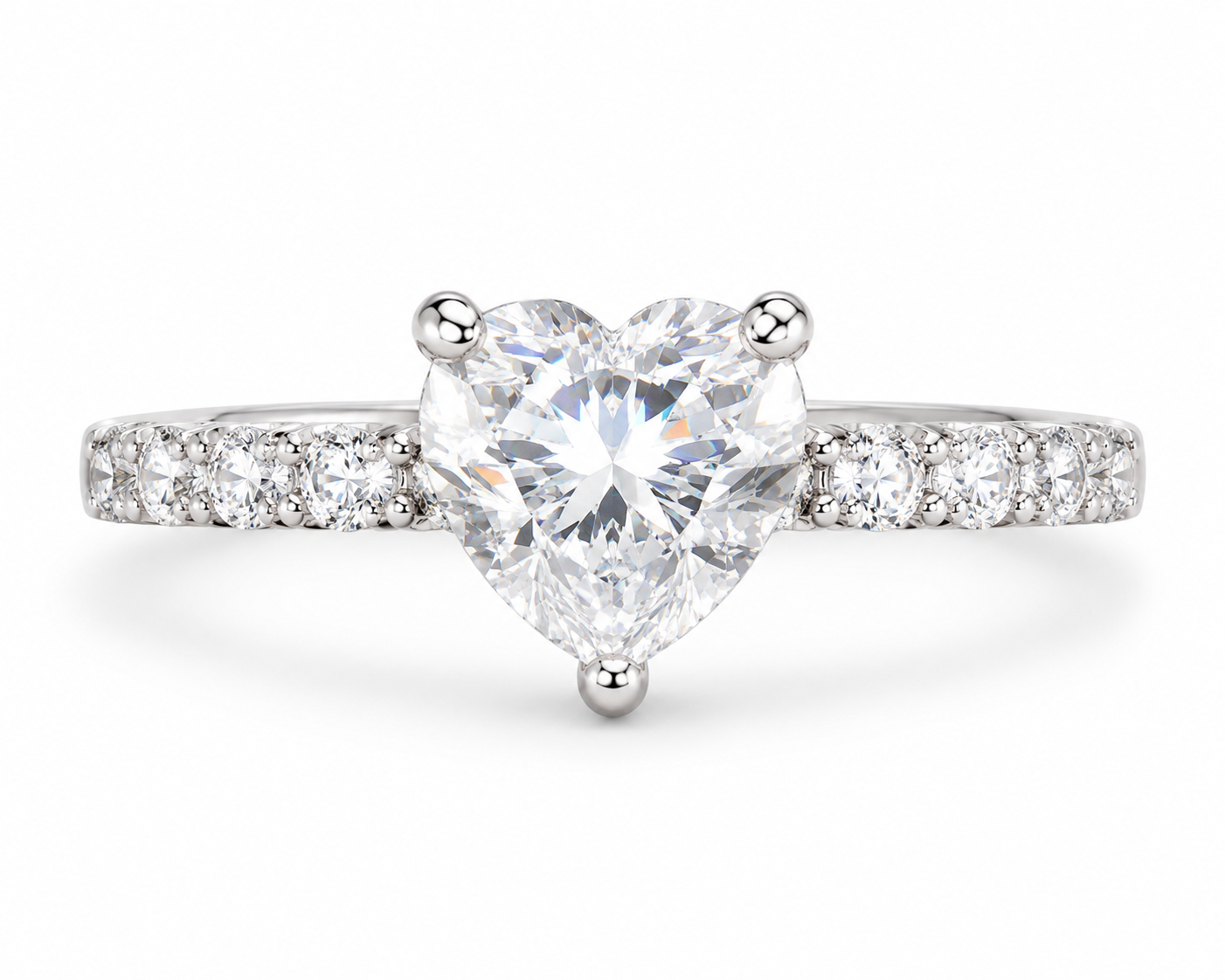 Heart Cut Stone Engagement Ring | 925 Sterling Silver | Vzyra