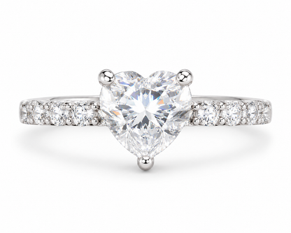 Heart Cut Stone Engagement Ring | 925 Sterling Silver | Vzyra