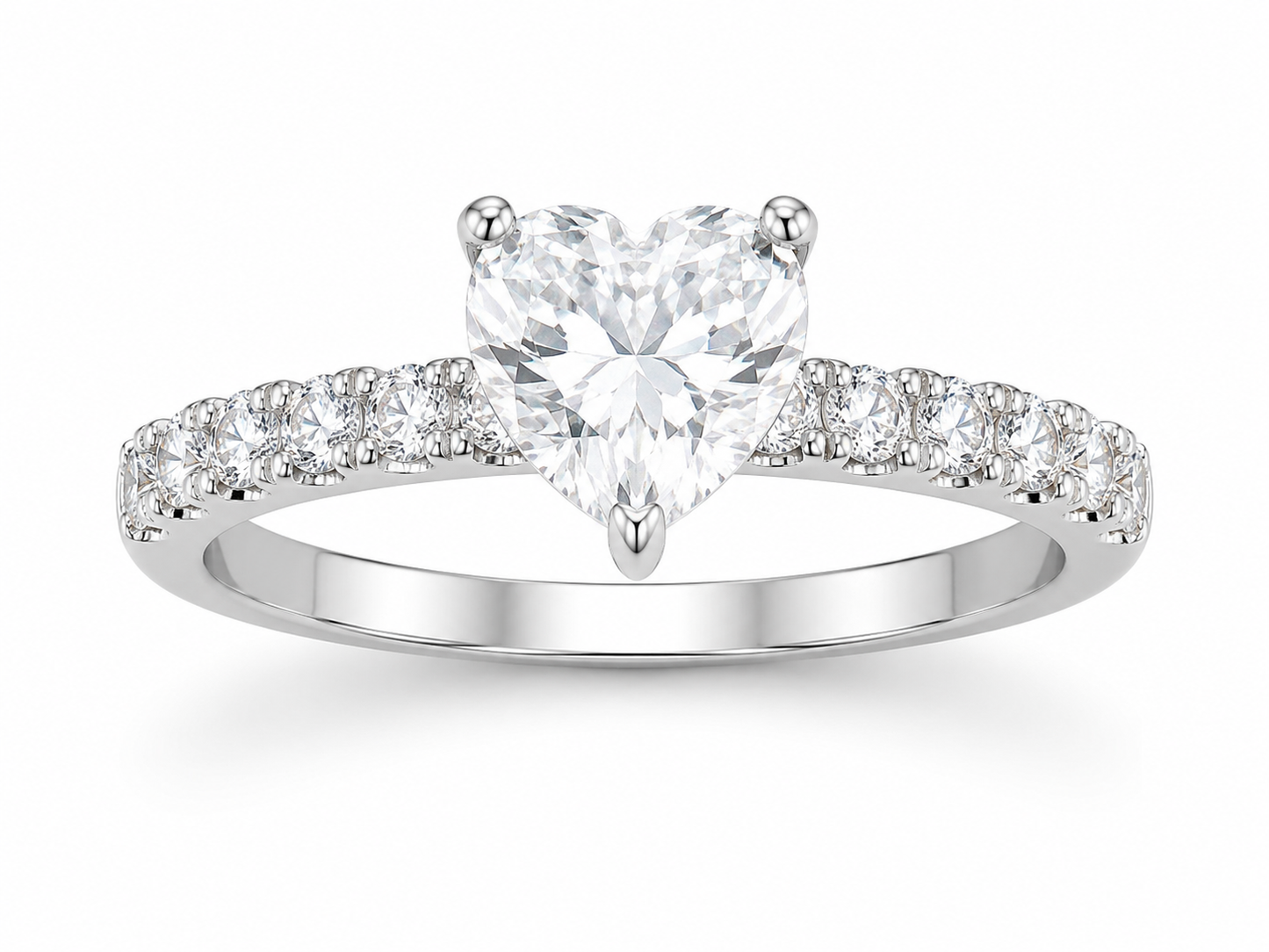 Heart Cut Stone Engagement Ring | 925 Sterling Silver | Vzyra