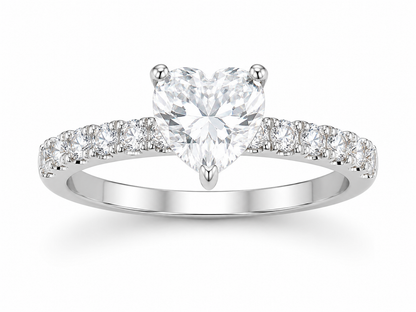 Heart Cut Stone Engagement Ring | 925 Sterling Silver | Vzyra