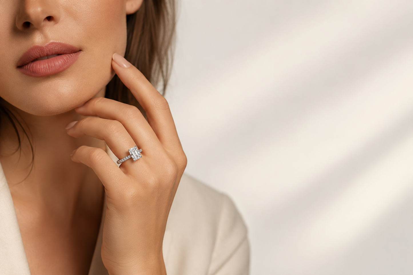 Radiant Cut Solitaire Engagement Ring | 925 Sterling Silver |Vzyra