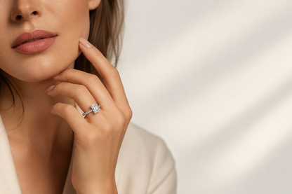 Radiant Cut Solitaire Engagement Ring | 925 Sterling Silver |Vzyra