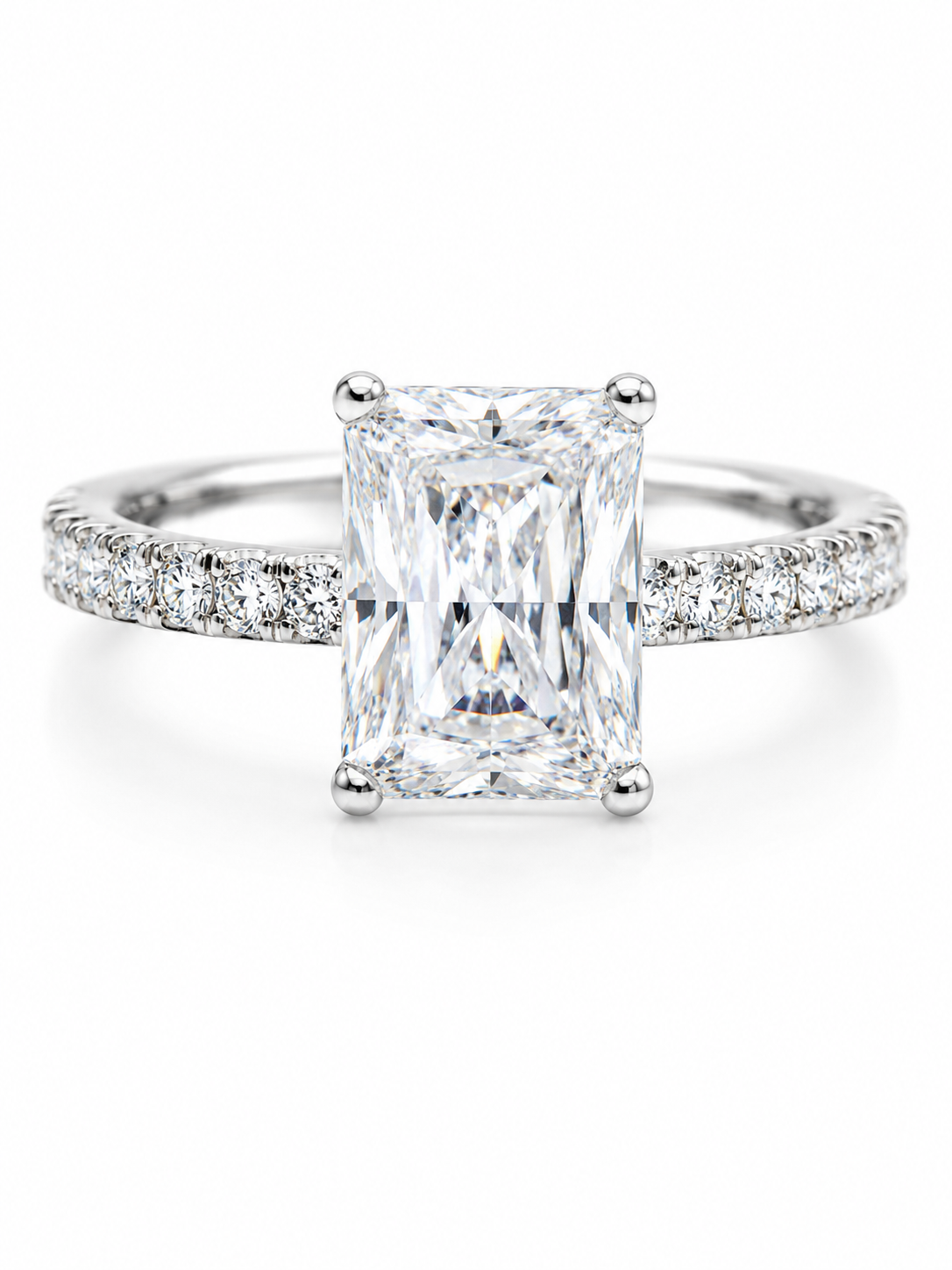 Radiant Cut Solitaire Engagement Ring | 925 Sterling Silver |Vzyra