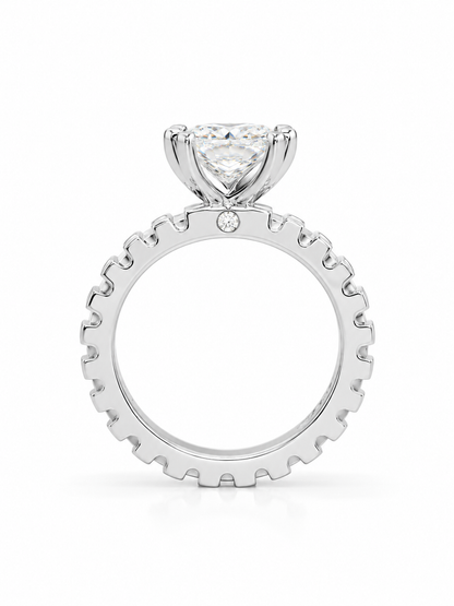 Radiant Cut Solitaire Engagement Ring | 925 Sterling Silver |Vzyra