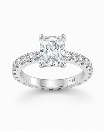 Radiant Cut Solitaire Engagement Ring | 925 Sterling Silver |Vzyra